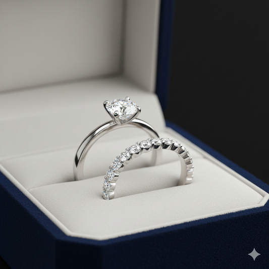 Anello di fidanzamento solitario in oro bianco con diamante certificato