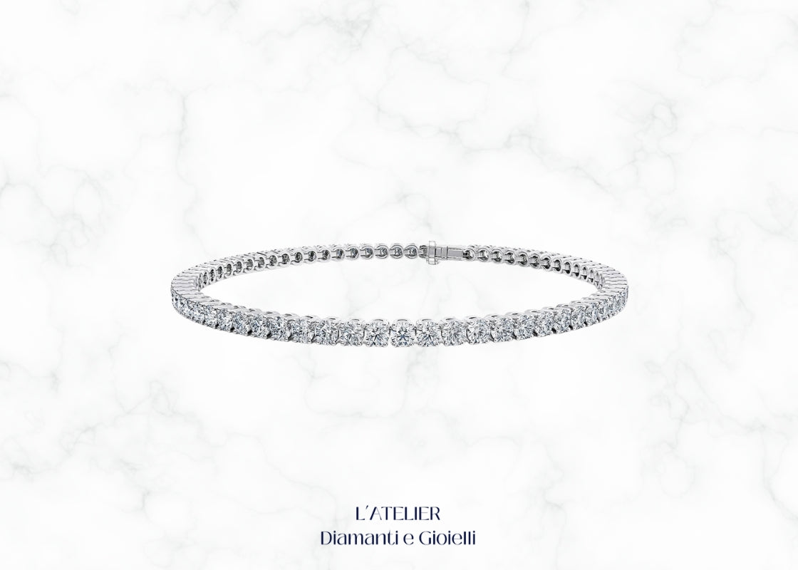 Bracciale Tennis in Oro 18kt con Diamanti | Alta Gioielleria a Roma