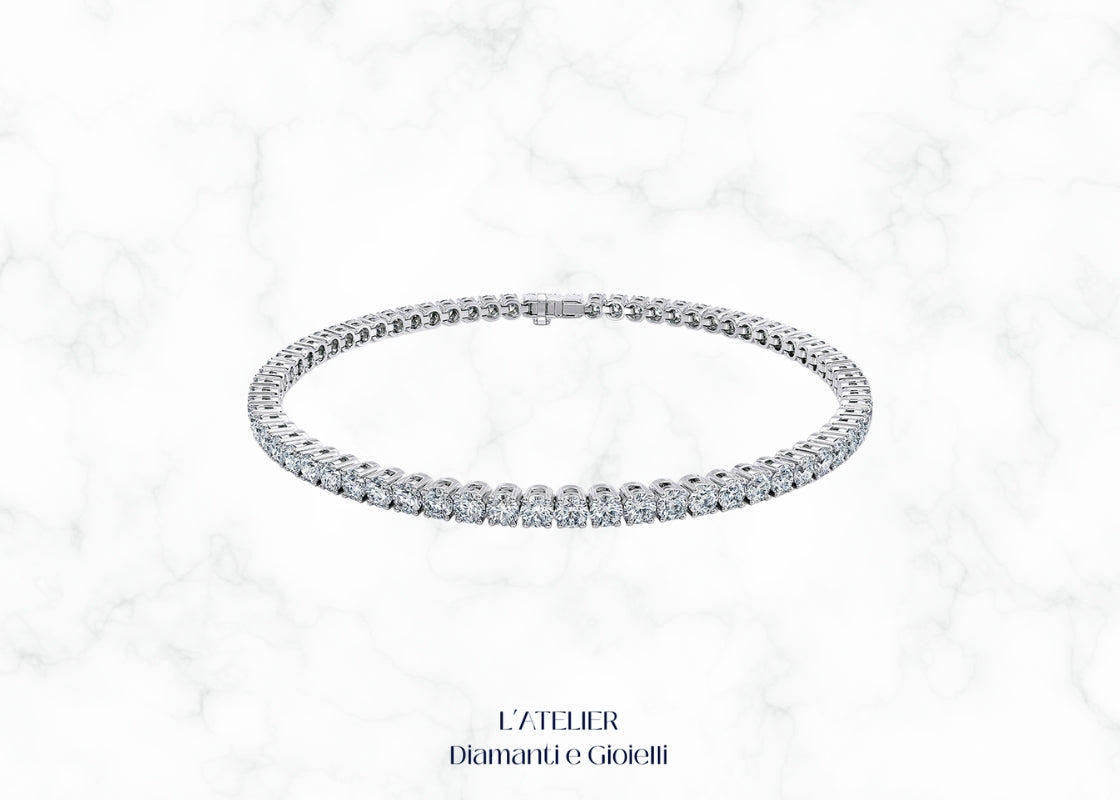 Bracciale Tennis in Oro 18kt con Diamanti | Alta Gioielleria a Roma