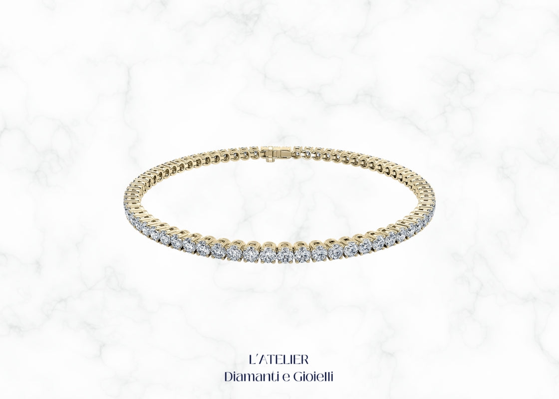 Bracciale Tennis in Oro 18kt con Diamanti | Alta Gioielleria a Roma