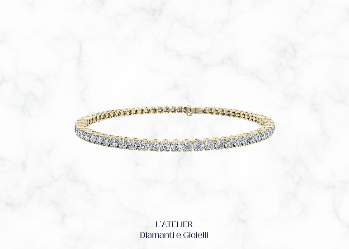 Bracciale Tennis in Oro 18kt con Diamanti | Alta Gioielleria a Roma