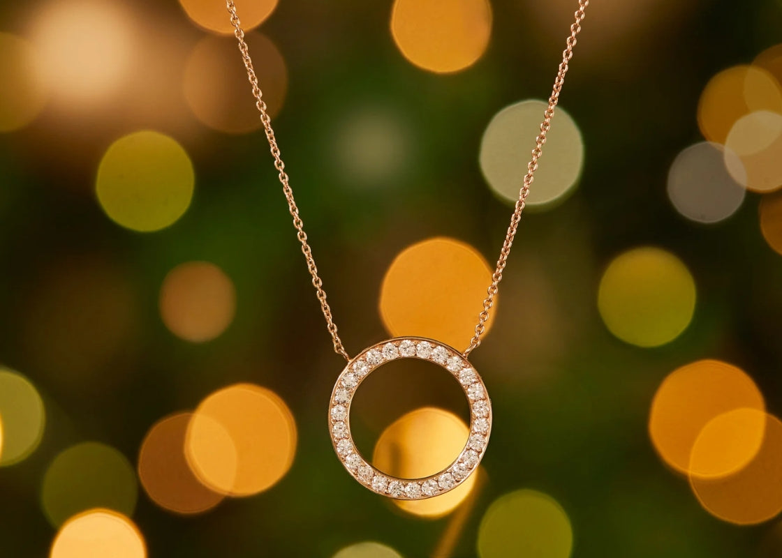 Collana "Il Cerchio della Vita" con Diamanti in Oro 18kt | Simbolo di Amore Eterno