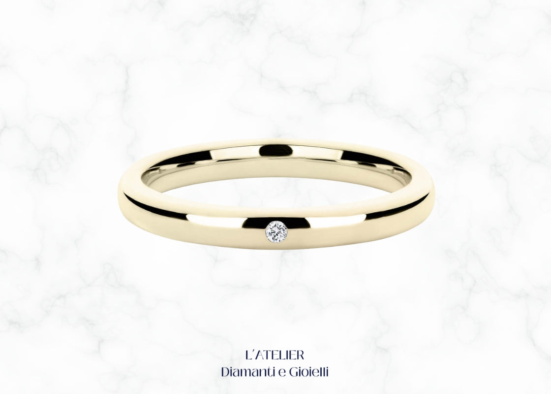 Fede in Oro 18kt con Diamante | Anello di Fidanzamento Artigianale