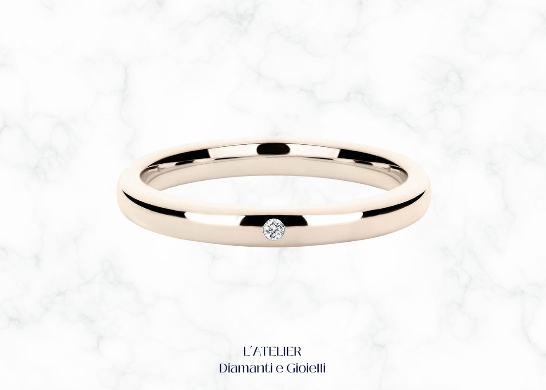 Fede in Oro 18kt con Diamante | Anello di Fidanzamento Artigianale