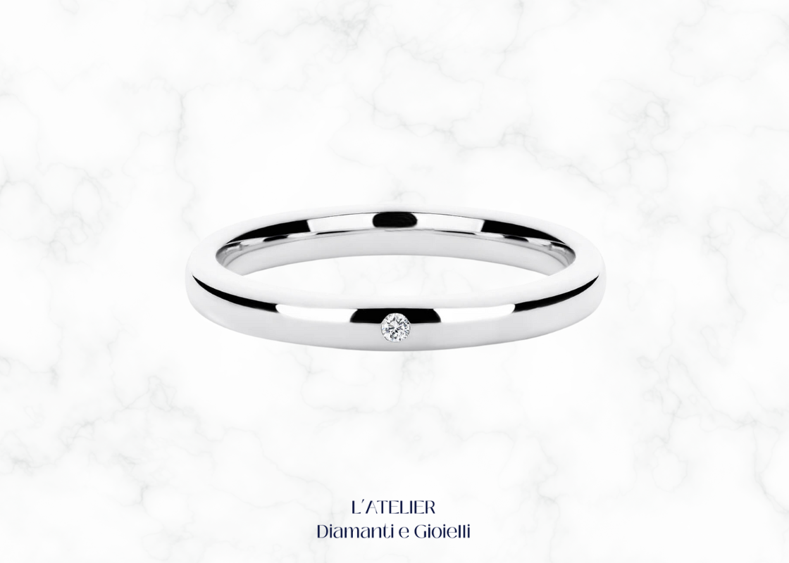 Fede in Oro 18kt con Diamante | Anello di Fidanzamento Artigianale
