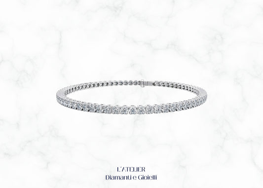 Bracciale Tennis in Oro 18kt con Diamanti | Alta Gioielleria a Roma