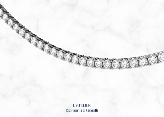 Collana Tennis con Diamanti in Oro 18kt | L'Eleganza del Collier