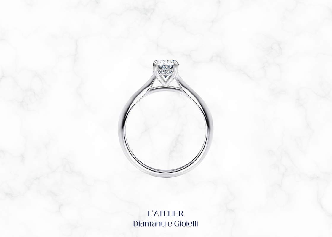 Anello mezza eternità con diamante taglio ovale - Italia Anello mezza eternità con diamante taglio ovale - Italia