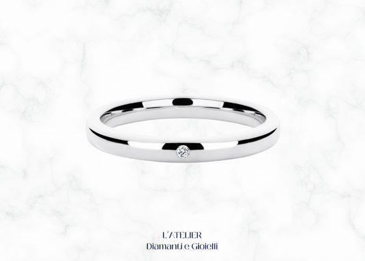 Fede in Oro 18kt con Diamante | Anello di Fidanzamento Artigianale